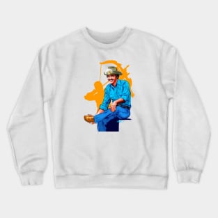 Burt Reynolds - An illustration by Paul Cemmick Crewneck Sweatshirt